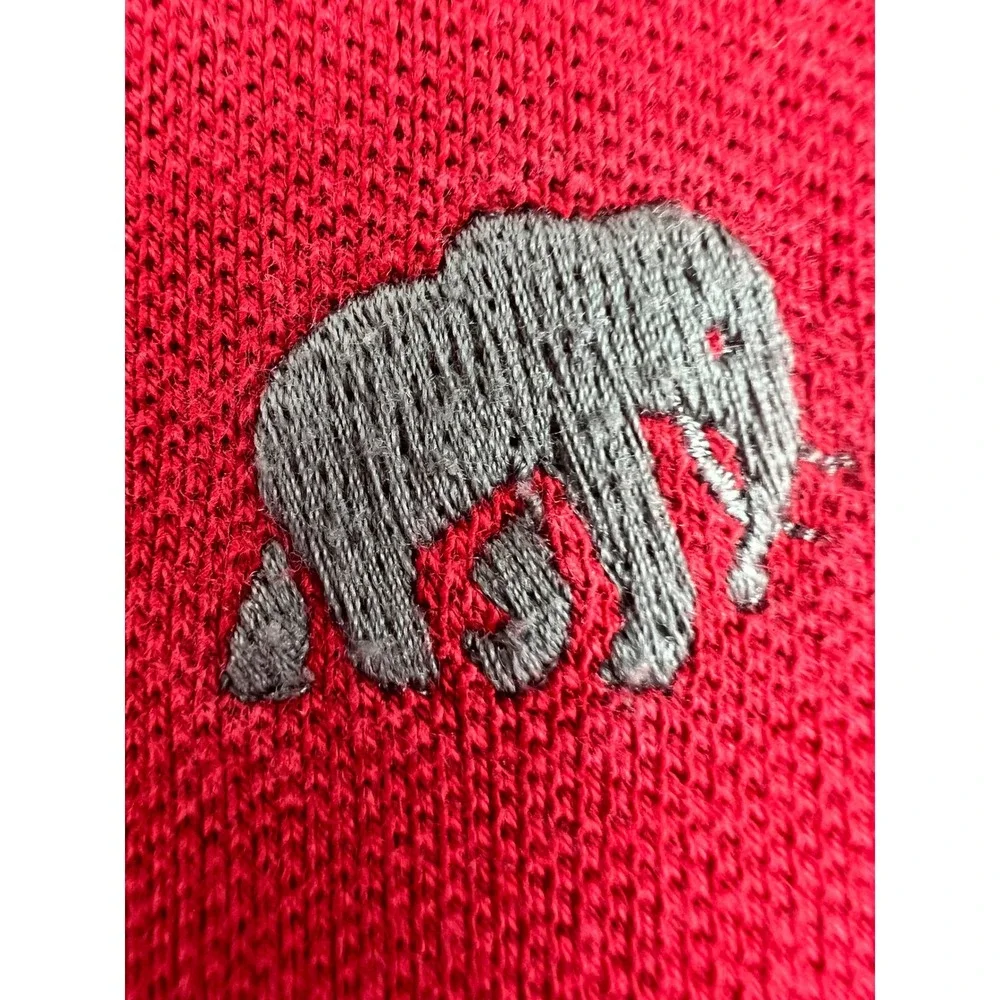Banana Republic Polo Shirt Mens Large Red Good Elephant Logo Short Sleeve Pique